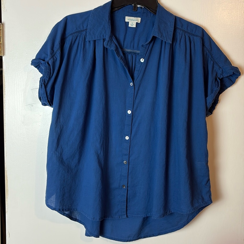 Sundance cotton Top Eyelet blue small